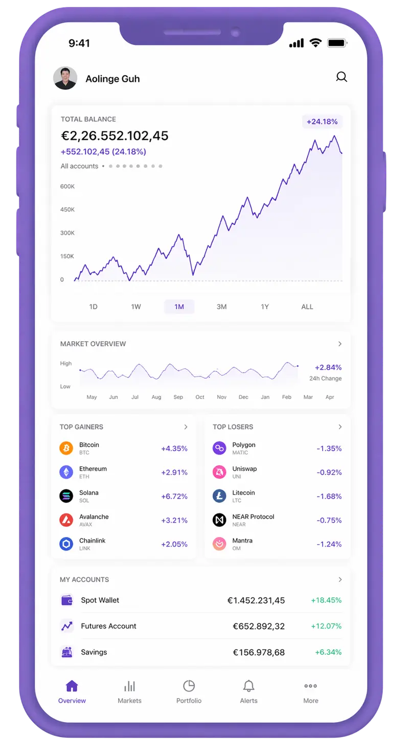 Plattformen mobile app showing portfolio overview